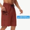 imageMens 9quot Swim Trunks No Liner  Quick Dry Long Board Shorts Bathing Suit Surf Beach Shorts with Zipper Pockets UPF50Dark Red