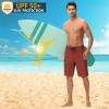 imageMens 9quot Swim Trunks No Liner  Quick Dry Long Board Shorts Bathing Suit Surf Beach Shorts with Zipper Pockets UPF50Dark Red