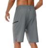 imageMens 9quot Swim Trunks No Liner  Quick Dry Long Board Shorts Bathing Suit Surf Beach Shorts with Zipper Pockets UPF50Grey