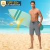 imageMens 9quot Swim Trunks No Liner  Quick Dry Long Board Shorts Bathing Suit Surf Beach Shorts with Zipper Pockets UPF50Grey