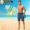 imageMens 9quot Swim Trunks No Liner  Quick Dry Long Board Shorts Bathing Suit Surf Beach Shorts with Zipper Pockets UPF50Navy