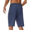 imageMens 9quot Swim Trunks No Liner  Quick Dry Long Board Shorts Bathing Suit Surf Beach Shorts with Zipper Pockets UPF50Navy Blue