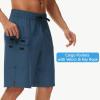 imageMens 9quot Swim Trunks No Liner  Quick Dry Long Board Shorts Bathing Suit Surf Beach Shorts with Zipper Pockets UPF50Navy Blue