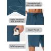 imageMens 9quot Swim Trunks No Liner  Quick Dry Long Board Shorts Bathing Suit Surf Beach Shorts with Zipper Pockets UPF50Navy Blue