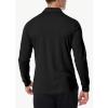 imageMens Long Sleeve Golf Polo Shirts Casual Athletic Performance Dress Work Collar Shirts Lightweight Quick Dry UPF50Black
