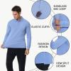imageMens Long Sleeve Golf Polo Shirts Casual Athletic Performance Dress Work Collar Shirts Lightweight Quick Dry UPF50Blue