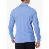 imageMens Long Sleeve Golf Polo Shirts Casual Athletic Performance Dress Work Collar Shirts Lightweight Quick Dry UPF50Blue