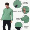 imageMens Long Sleeve Golf Polo Shirts Casual Athletic Performance Dress Work Collar Shirts Lightweight Quick Dry UPF50Green