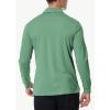 imageMens Long Sleeve Golf Polo Shirts Casual Athletic Performance Dress Work Collar Shirts Lightweight Quick Dry UPF50Green
