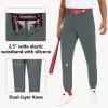 imageMens Utility Baseball Pants  Tapered Jogger Fit Adult Training Tweeners Pants DualLayer KneesDark Grey
