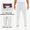 imageMens Utility Baseball Pants  Tapered Jogger Fit Adult Training Tweeners Pants DualLayer KneesWhite
