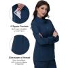imageScrub Jackets for Woman  4 Pockets with 2 zips Lightweight Ultra Soft 4Way Stretch Zip Front Nurse JacketNavy