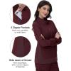 imageScrub Jackets for Woman  4 Pockets with 2 zips Lightweight Ultra Soft 4Way Stretch Zip Front Nurse JacketWine
