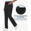 imageStraight Leg Scrub Pants for Women with 8 Pockets High Rise Modern Classic Fit Cargo Scrub Bottom Elastic Waist MedicalBlack