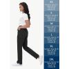 imageStraight Leg Scrub Pants for Women with 8 Pockets High Rise Modern Classic Fit Cargo Scrub Bottom Elastic Waist MedicalBlack