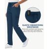 imageStraight Leg Scrub Pants for Women with 8 Pockets High Rise Modern Classic Fit Cargo Scrub Bottom Elastic Waist MedicalNavy