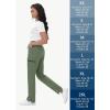 imageStraight Leg Scrub Pants for Women with 8 Pockets High Rise Modern Classic Fit Cargo Scrub Bottom Elastic Waist MedicalOlive Green
