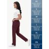 imageStraight Leg Scrub Pants for Women with 8 Pockets High Rise Modern Classic Fit Cargo Scrub Bottom Elastic Waist MedicalWine