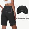 imageWomens 10quot Cotton Bermuda Shorts  Jersey Long Sweat Knee Length Athletic Lounge Walking Summer Shorts with Zip PocketBlack