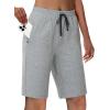 imageWomens 10quot Cotton Bermuda Shorts  Jersey Long Sweat Knee Length Athletic Lounge Walking Summer Shorts with Zip PocketGrey