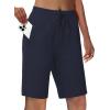 imageWomens 10quot Cotton Bermuda Shorts  Jersey Long Sweat Knee Length Athletic Lounge Walking Summer Shorts with Zip PocketNavy