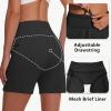 imageWomens 5quot Swim Shorts  Tummy Control High Waisted Loose Fitting with Zipper Pocket Liner Quick Dry Bottom UPF50Black