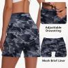 imageWomens 5quot Swim Shorts  Tummy Control High Waisted Loose Fitting with Zipper Pocket Liner Quick Dry Bottom UPF50Camo Grey
