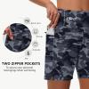 imageWomens 5quot Swim Shorts  Tummy Control High Waisted Loose Fitting with Zipper Pocket Liner Quick Dry Bottom UPF50Camo Grey
