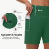 imageWomens 5quot Swim Shorts  Tummy Control High Waisted Loose Fitting with Zipper Pocket Liner Quick Dry Bottom UPF50Green
