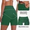 imageWomens 5quot Swim Shorts  Tummy Control High Waisted Loose Fitting with Zipper Pocket Liner Quick Dry Bottom UPF50Green