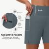 imageWomens 5quot Swim Shorts  Tummy Control High Waisted Loose Fitting with Zipper Pocket Liner Quick Dry Bottom UPF50Grey