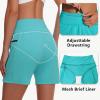 imageWomens 5quot Swim Shorts  Tummy Control High Waisted Loose Fitting with Zipper Pocket Liner Quick Dry Bottom UPF50Lake Green