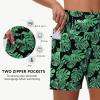 imageWomens 5quot Swim Shorts  Tummy Control High Waisted Loose Fitting with Zipper Pocket Liner Quick Dry Bottom UPF50Leaf