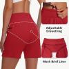 imageWomens 5quot Swim Shorts  Tummy Control High Waisted Loose Fitting with Zipper Pocket Liner Quick Dry Bottom UPF50Red
