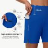 imageWomens 5quot Swim Shorts  Tummy Control High Waisted Loose Fitting with Zipper Pocket Liner Quick Dry Bottom UPF50Royal Blue