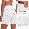 imageWomens 5quot Swim Shorts  Tummy Control High Waisted Loose Fitting with Zipper Pocket Liner Quick Dry Bottom UPF50White