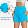 imageWomens 5quot Swim Shorts Tummy Control Quick Dry Swimsuit Bottom High Waist Loose Fitting with Zipper Pocket Liner UPF50Azure Blue