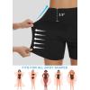 imageWomens 5quot Swim Shorts Tummy Control Quick Dry Swimsuit Bottom High Waist Loose Fitting with Zipper Pocket Liner UPF50Black
