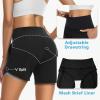 imageWomens 5quot Swim Shorts Tummy Control Quick Dry Swimsuit Bottom High Waist Loose Fitting with Zipper Pocket Liner UPF50Black