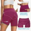imageWomens 5quot Swim Shorts Tummy Control Quick Dry Swimsuit Bottom High Waist Loose Fitting with Zipper Pocket Liner UPF50Fuchsia