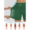 imageWomens 5quot Swim Shorts Tummy Control Quick Dry Swimsuit Bottom High Waist Loose Fitting with Zipper Pocket Liner UPF50Green