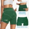 imageWomens 5quot Swim Shorts Tummy Control Quick Dry Swimsuit Bottom High Waist Loose Fitting with Zipper Pocket Liner UPF50Green