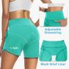 imageWomens 5quot Swim Shorts Tummy Control Quick Dry Swimsuit Bottom High Waist Loose Fitting with Zipper Pocket Liner UPF50Lake Green