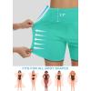 imageWomens 5quot Swim Shorts Tummy Control Quick Dry Swimsuit Bottom High Waist Loose Fitting with Zipper Pocket Liner UPF50Lake Green