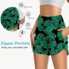 imageWomens 5quot Swim Shorts Tummy Control Quick Dry Swimsuit Bottom High Waist Loose Fitting with Zipper Pocket Liner UPF50Leaf