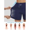 imageWomens 5quot Swim Shorts Tummy Control Quick Dry Swimsuit Bottom High Waist Loose Fitting with Zipper Pocket Liner UPF50Navy