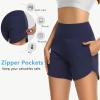imageWomens 5quot Swim Shorts Tummy Control Quick Dry Swimsuit Bottom High Waist Loose Fitting with Zipper Pocket Liner UPF50Navy
