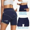 imageWomens 5quot Swim Shorts Tummy Control Quick Dry Swimsuit Bottom High Waist Loose Fitting with Zipper Pocket Liner UPF50Navy