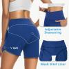imageWomens 5quot Swim Shorts Tummy Control Quick Dry Swimsuit Bottom High Waist Loose Fitting with Zipper Pocket Liner UPF50Royal Blue