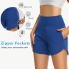 imageWomens 5quot Swim Shorts Tummy Control Quick Dry Swimsuit Bottom High Waist Loose Fitting with Zipper Pocket Liner UPF50Royal Blue